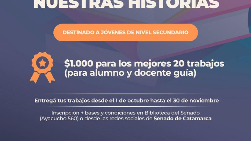 Lanzan un concurso de cuentos para estudiantes secundarios
