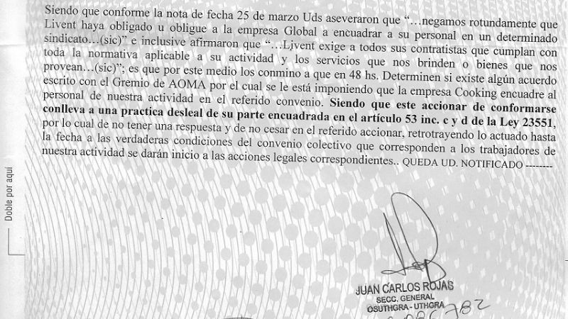 UTHGRA advierte por presunta “práctica desleal” de Livent