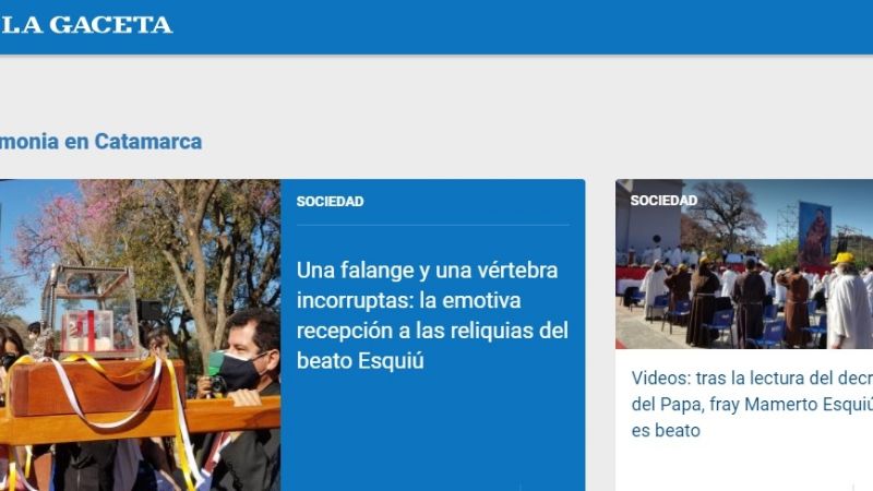 La Beatificación de Esquiú, presente en los medios nacionales