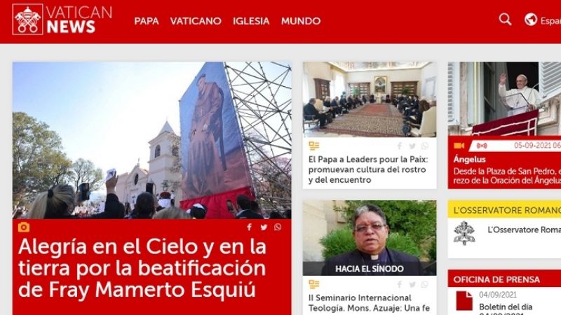 El sitio del Vaticano difundió la Beatificación de Esquiú
