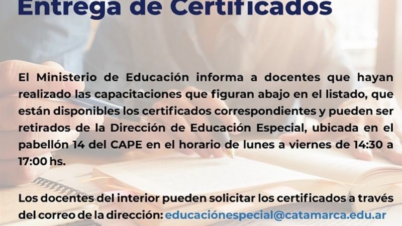 Entrega de Certificados