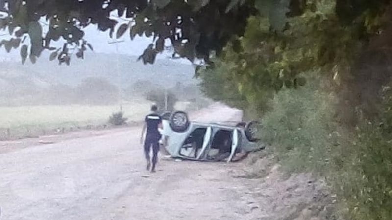 Volcó un auto en Singuil