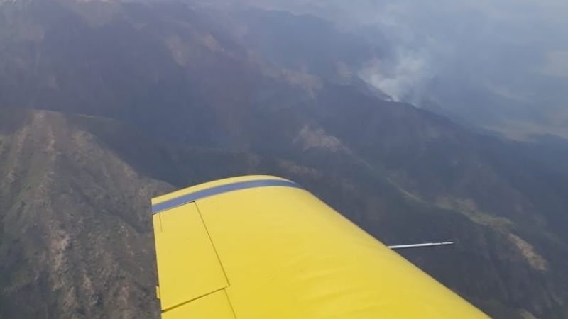 Así está el incendio en el Cerro Ancasti