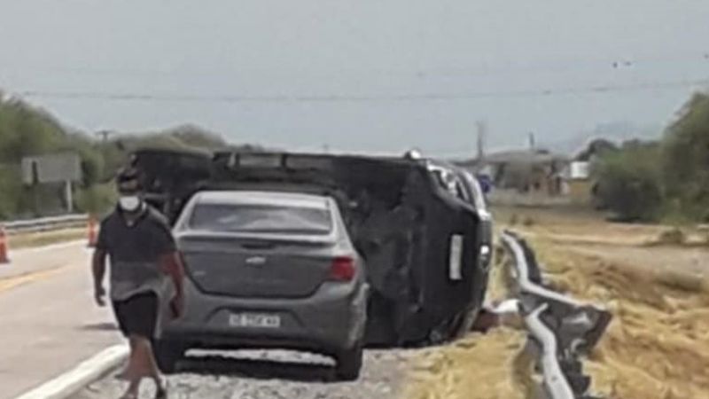 Vuelco en empalme de Ruta Nacional N°38 y Ruta 60