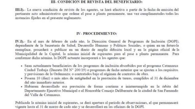 Capital reglamentó el pase a planta permanente del personal contratado