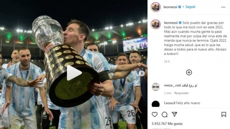 En el saludo de fin de año, Messi dio pistas de su contagio