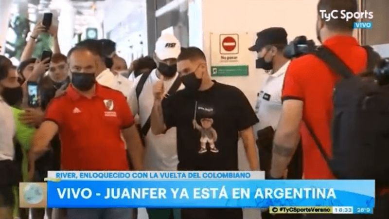 Juanfer Quintero llegó a Argentina para sumarse a River