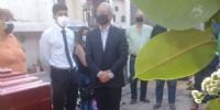 EL SECETARIO DEL PJ, Isauro Molina, despidió los restos de Ramón Agüero en el Cementerio Municipal.
