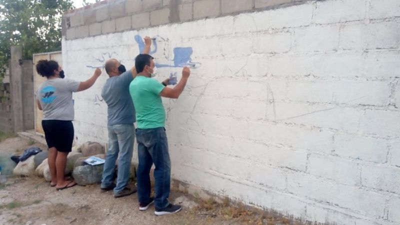Mural por la memoria activa por los 40 años de Malvinas