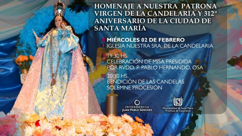 Gran festejo por el aniversario de Santa María y la Virgen de la Candelaria