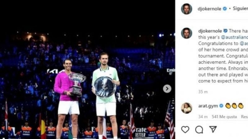 Djokovic y Federer saludaron la victoria de Nadal