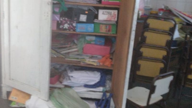 Por tercera vez en el mes, destrozaron la escuela de La Tablada