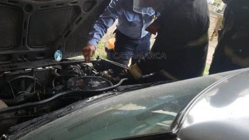 Se prendió fuego un auto