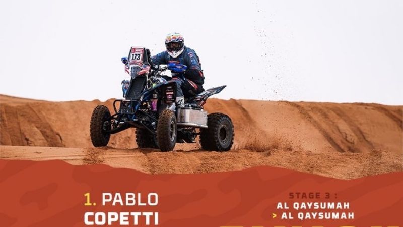 Copetti ganó la Etapa 3 y lidera la general de los Cuatris