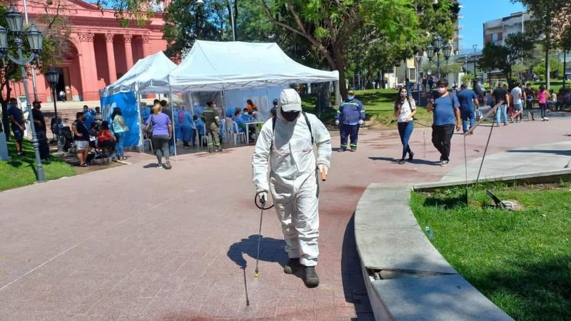 Desinfección en espacios públicos