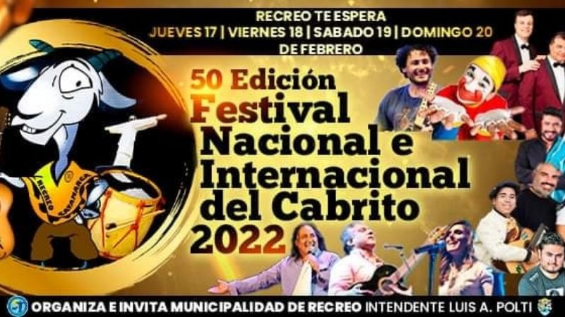 Cartelera completa del Festival del Cabrito en Recreo