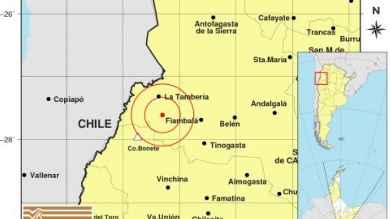 Temblor en el Oeste provincial