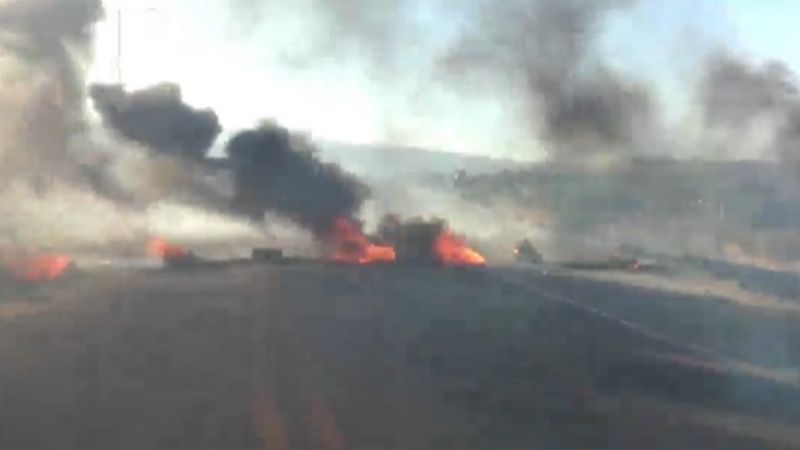 Piquete en avenida Juan Chelemin