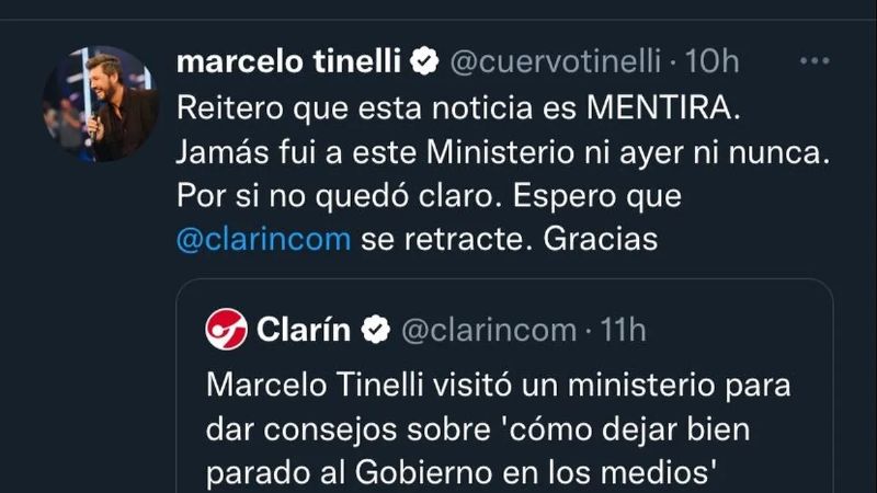 Desmienten reunión de Tinelli con funcionarios de Salud