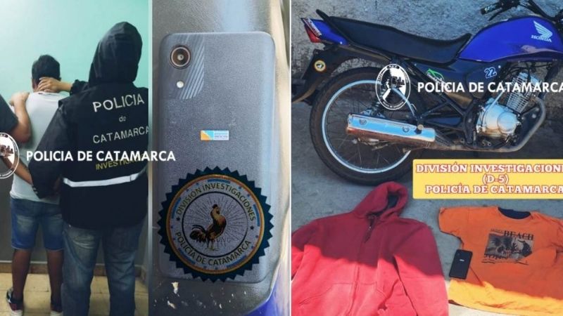 La policía incautó un teléfono celular y una motocicleta