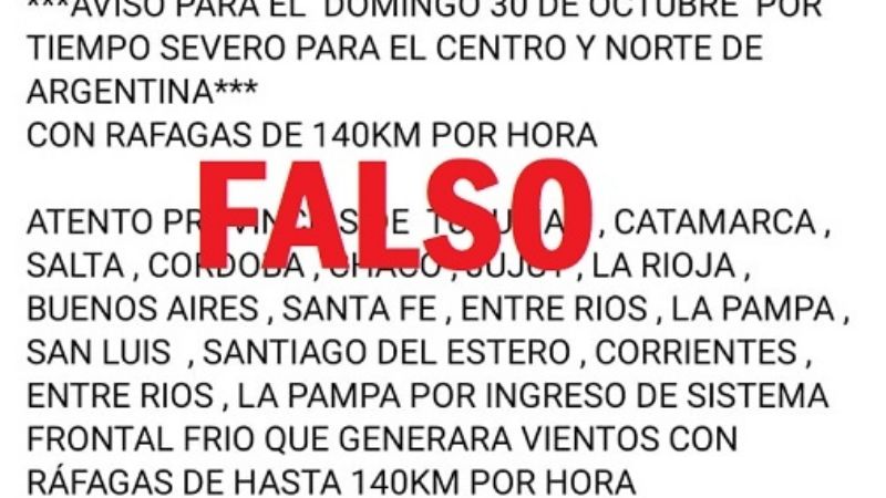 Defensa Civil alertó por circulación de mensaje falso