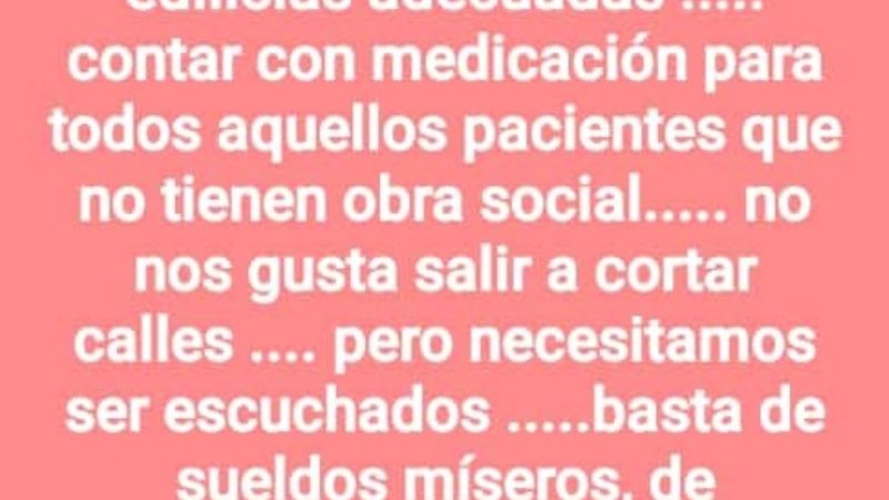 Crudo reclamo en el Hospital de Niños