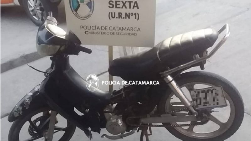 Recuperaron una motocicleta robada por un menor