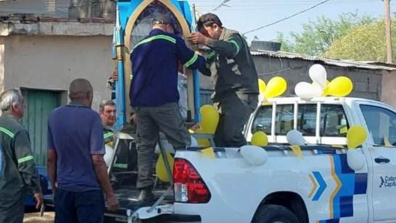 Misa y peregrinación de municipales junto a la Virgen