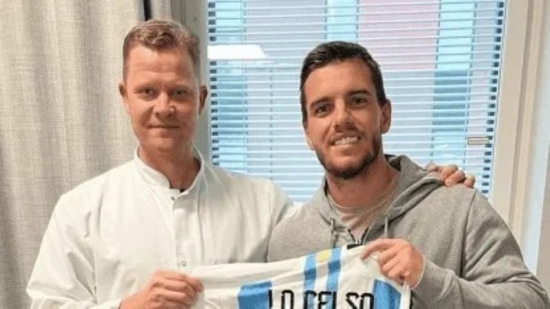 Lo Celso le regaló su camiseta al médico que lo operó