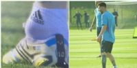 ASÍ ESTÁ EL TOBILLO de Messi antes del debut ante Arabia Saudita.