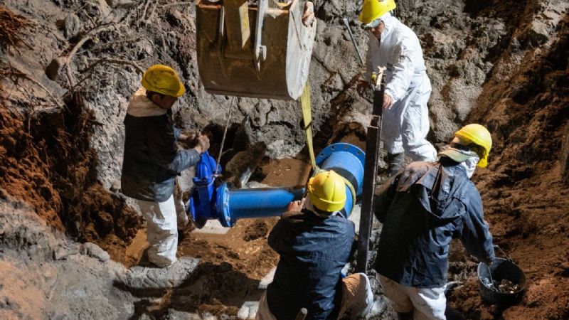 Finalizó con éxito  la primera vinculación de cañería de Acueducto Norte