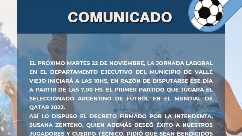 Valle Viejo y FME dan permiso especial a los trabajadores