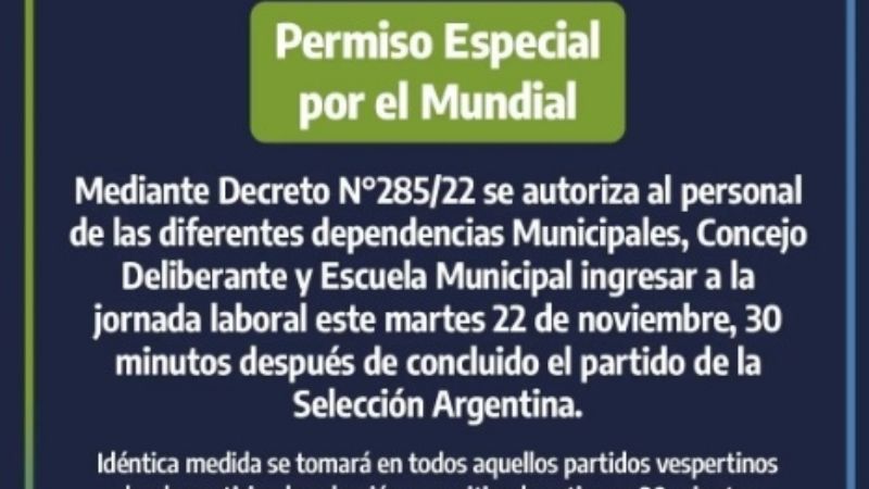 Valle Viejo y FME dan permiso especial a los trabajadores