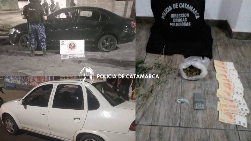 Detuvieron a dos personas, secuestraron droga y automóviles