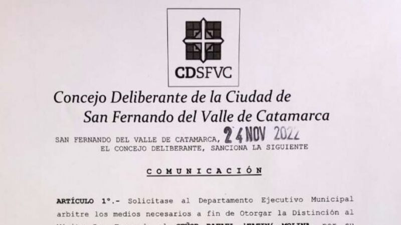 “Merito San Fernando” para el futbolista Rafael “Tatín” Molina