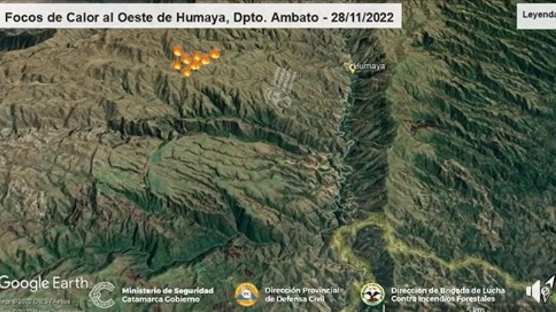 Incendio forestal en Humaya