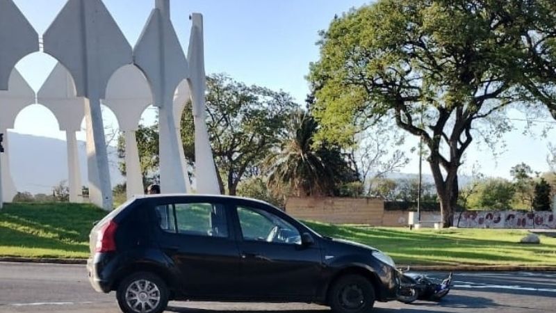 Accidente en una rotonda