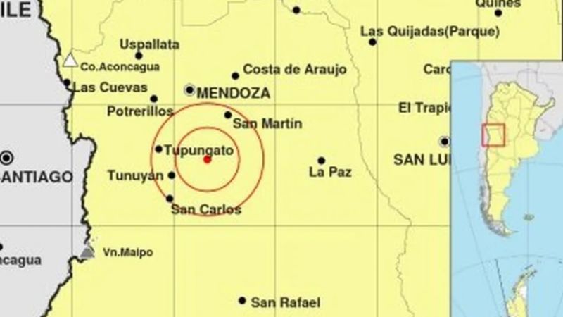 Un sismo de magnitud 5.4 sacudió Mendoza esta mañana