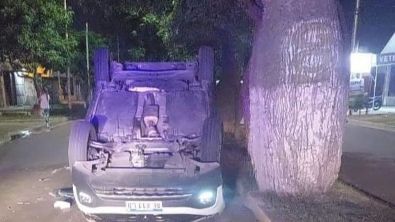 Impresionante vuelco en el centro