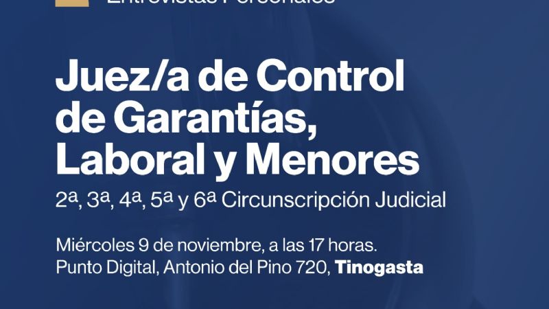 Tinogasta: Invitaron a la comunidad a una entrevista con aspirantes a juez/a