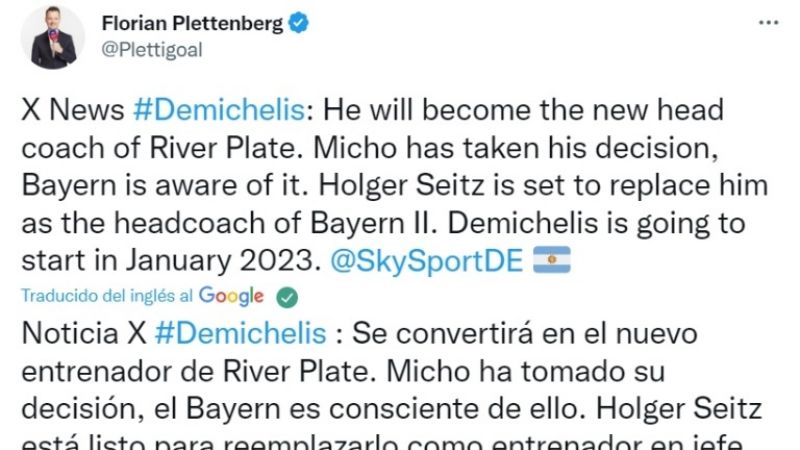 El indicio alemán que anticipa la llegada de Demichelis