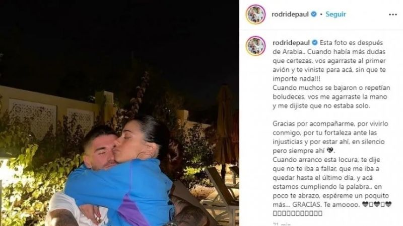 De Paul posteó con Tini su felicidad por el pase a “semis”