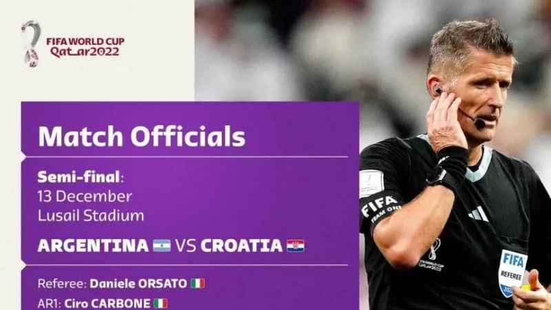 Orsato es el árbitro para Argentina-Croacia, en “semis”