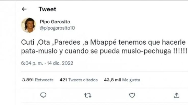 Sugerencia de “Pipo” Gorosito para marcar a Mbappé