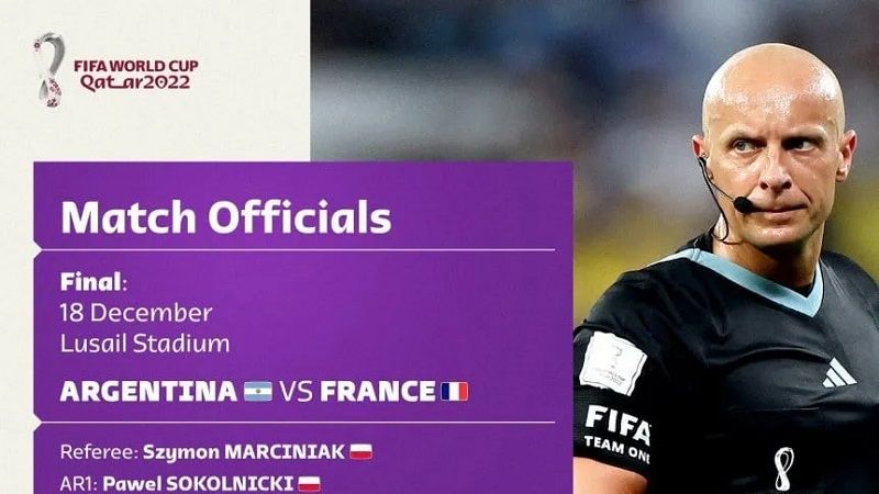 El polaco Marciniak dirigirá la final entre Argentina y Francia