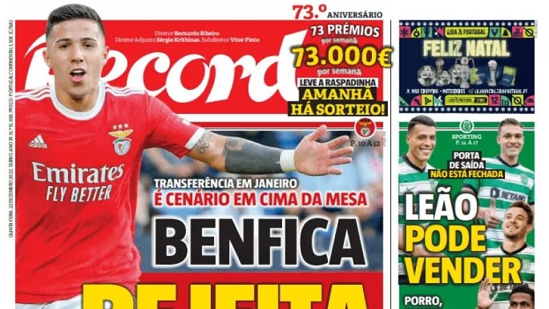 Benfica rechazó 100 millones de euros por Enzo Fernández