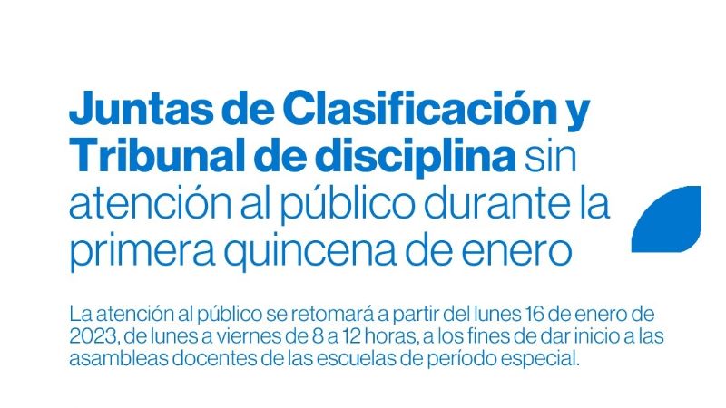 Juntas de Clasificación sin atención al público