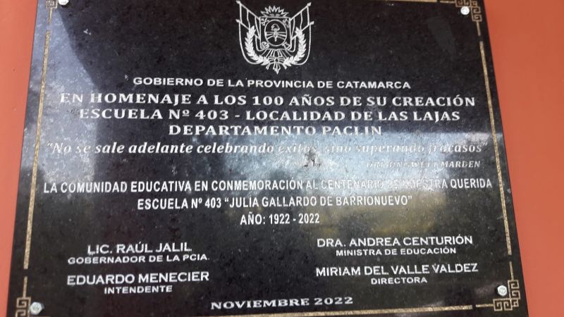 La Escuela N°403 de Las Lajas festejó sus 100 años de vida institucional