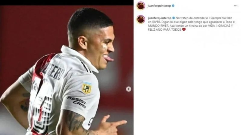 Juanfer Quintero se va de River