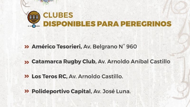 Escuelas habilitadas para peregrinos